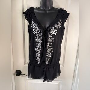 WHBM XS Sheer Women’s Blouse White House, Black Market.